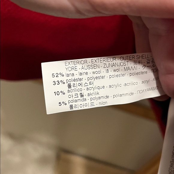 NWT Zara 52% Wool Red Peacoat - Picture 3 of 4